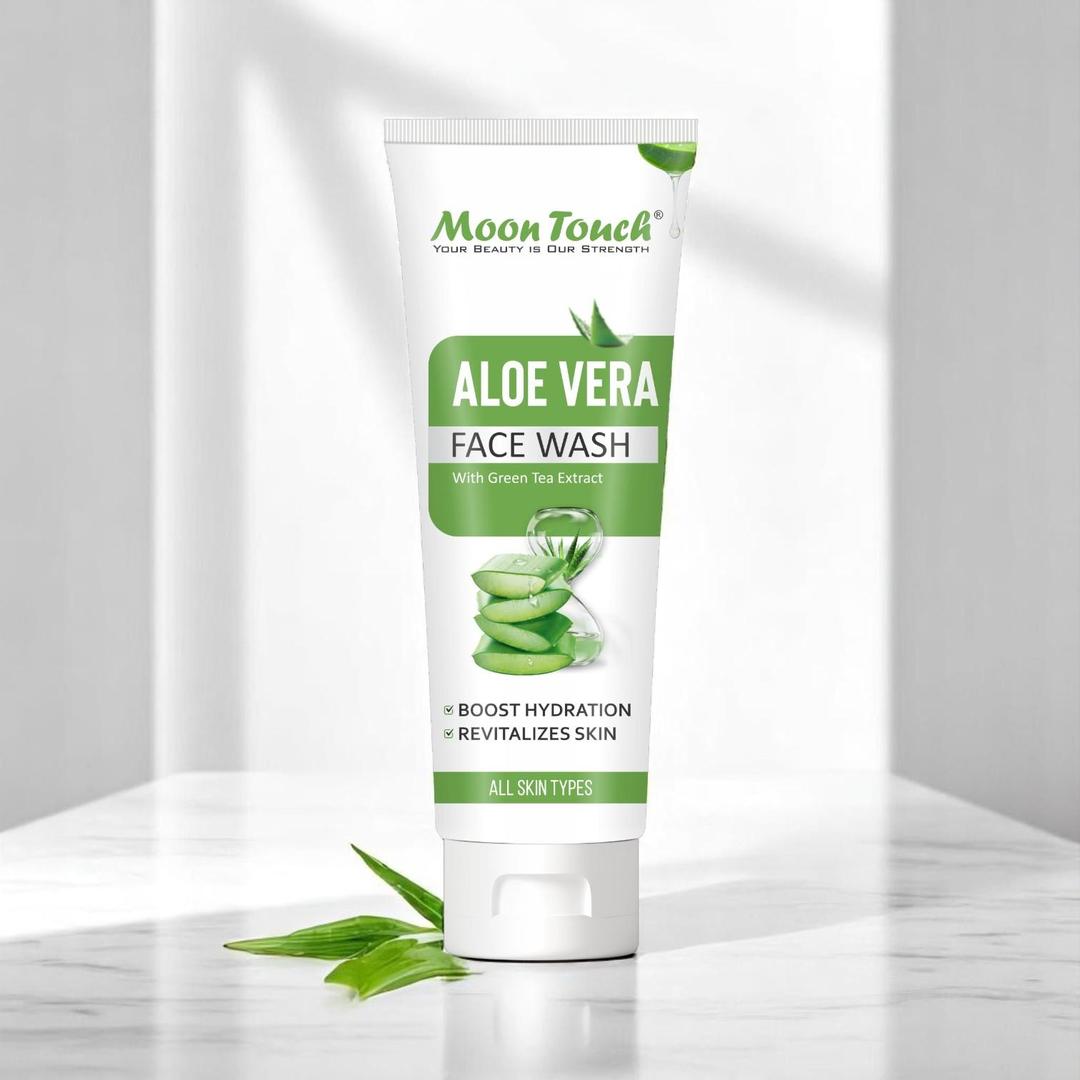 Moon Touch Aloe Vera Face Wash with Green Tea Extract – Hydrating & Revitalizing Cleanser for All Skin Types