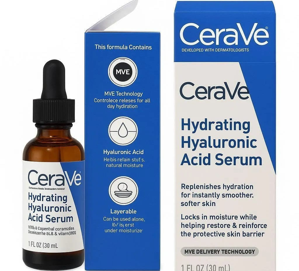 CeraVe Hydrating Hyaluronic Acid Serum – Deep Hydration & Skin Barrier Support (30ml)